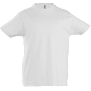 SOLS Kids Unisex Imperial Heavy Cotton Short Sleeve T-Shirt / White